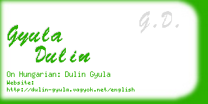 gyula dulin business card